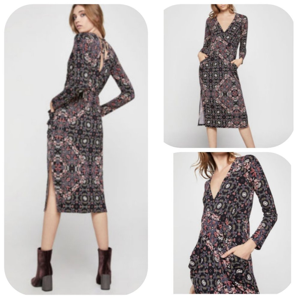 BCBGeneration Faux-Wrap Midi Dress